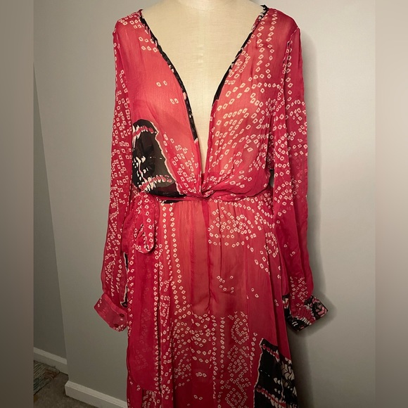 New Meghan Los Angeles split sleeve maxi dress size L - Picture 2 of 12